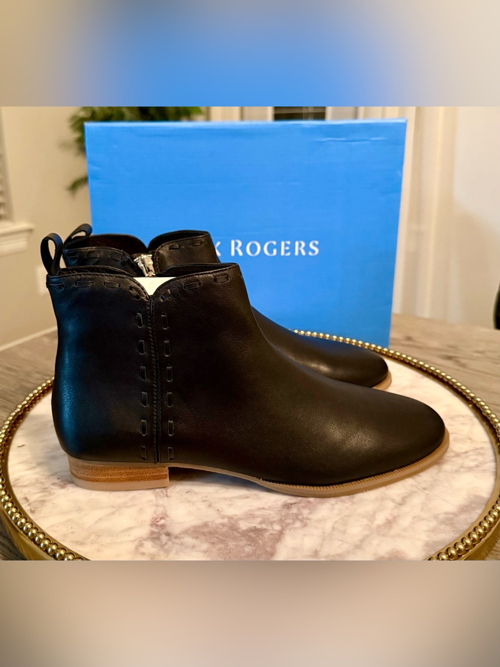 Jack Rogers Black Rollins Cord Leather Booties | SZ. 6 (NWB)